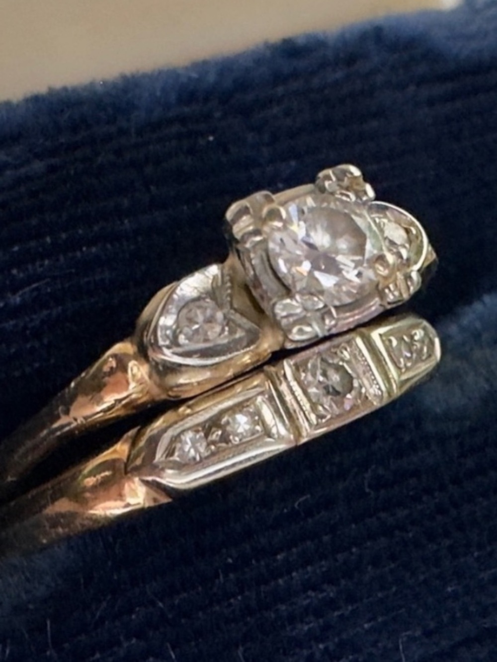 Vintage/ Antique Solid 14k Gold Genuine Diamonds Engagement Rings Estate Gold